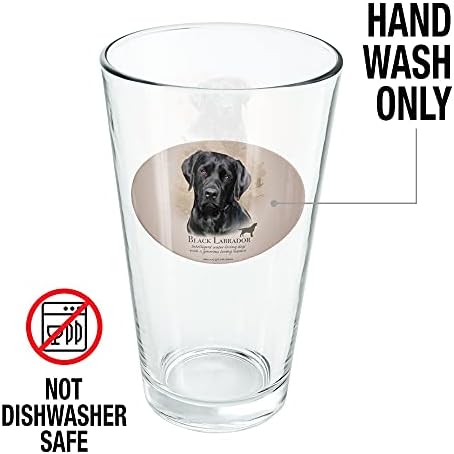 גזע כלב לברדור מעבדה שחור 16 כוס ליטר עוז, זכוכית מחוסמת, עיצוב מודפס &מגבר; מתנת מאוורר מושלמת | נהדר עבור